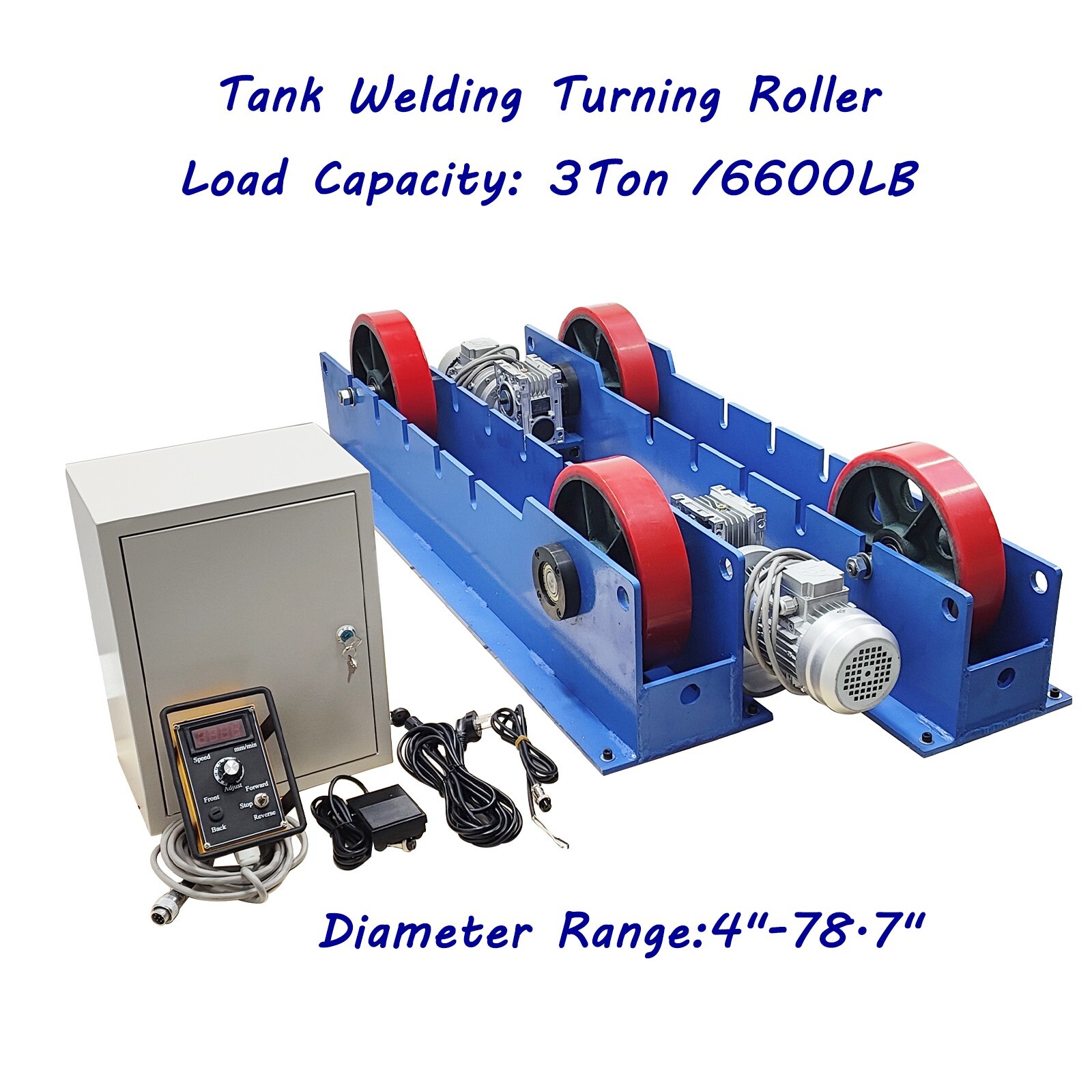 3 Ton Tank Welding Turning Roller 4"-78.7" Welding Positioner 220V Double Motor