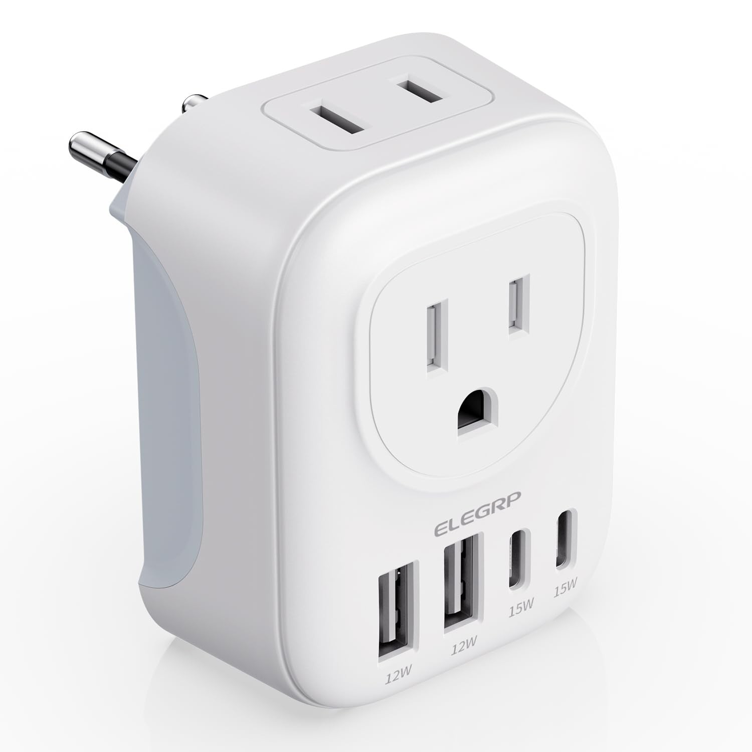 European Travel Plug Adapter, US to Europe Plug Adapter Converter with Two US...