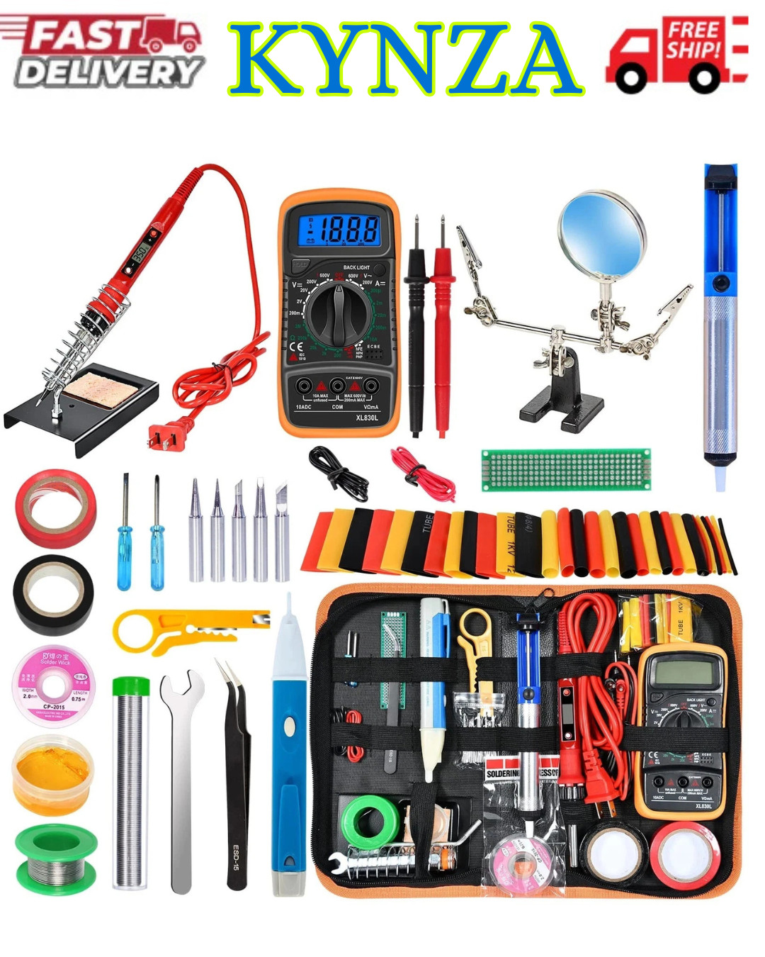 Soldering Iron Kit,80W LCD Digital Soldering Gun with Adjustable Temperature Con