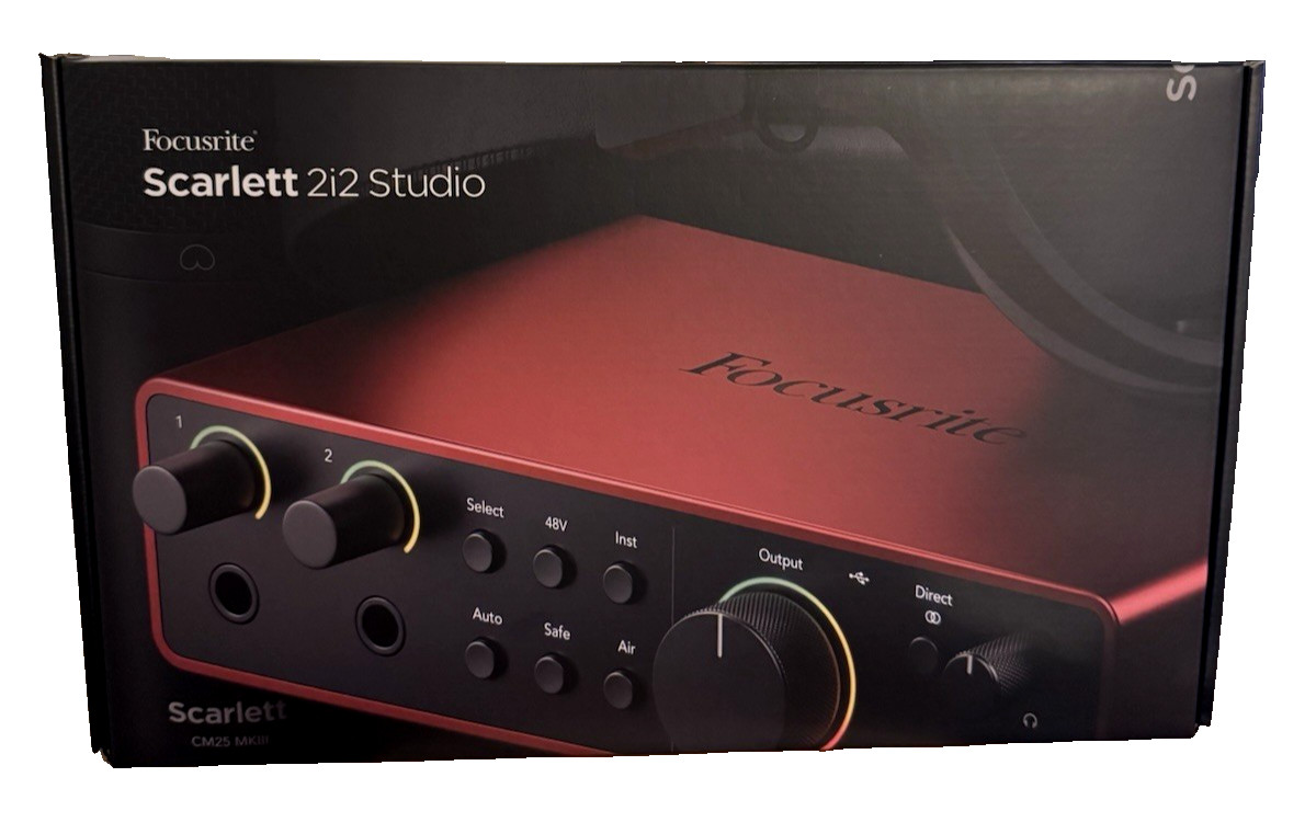 Focusrite Scarlett 2i2 Studio 4th Gen Audio Recording Interface w Mic & Headp...
