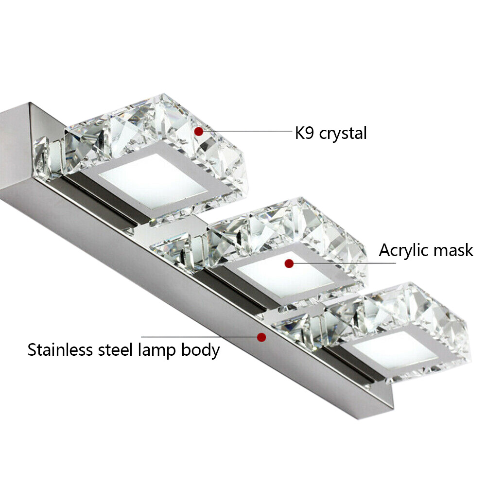 Bathroom Vanity Wall Light Over Mirror Light LED Crystal Wall Sconce Lighting