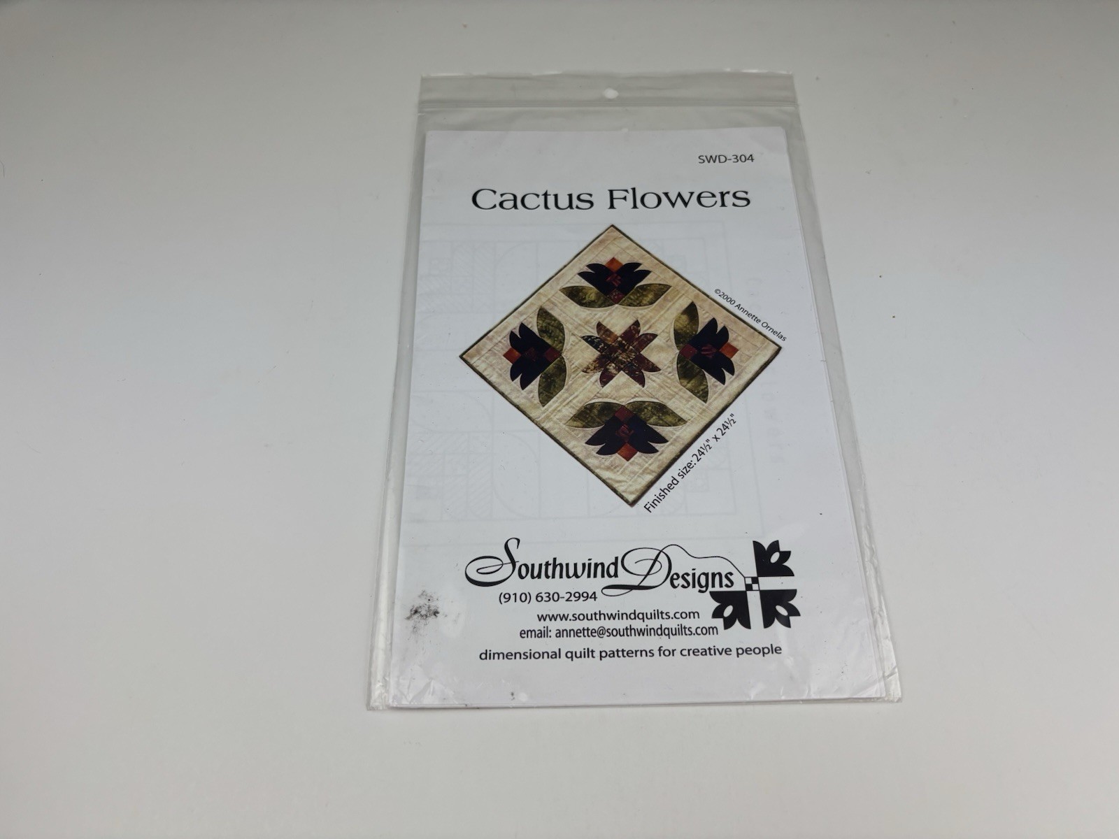 Cactus Flowers Quilt Pattern By Annette Ornelas Southwind Designs 24.5 x 24.5 1W