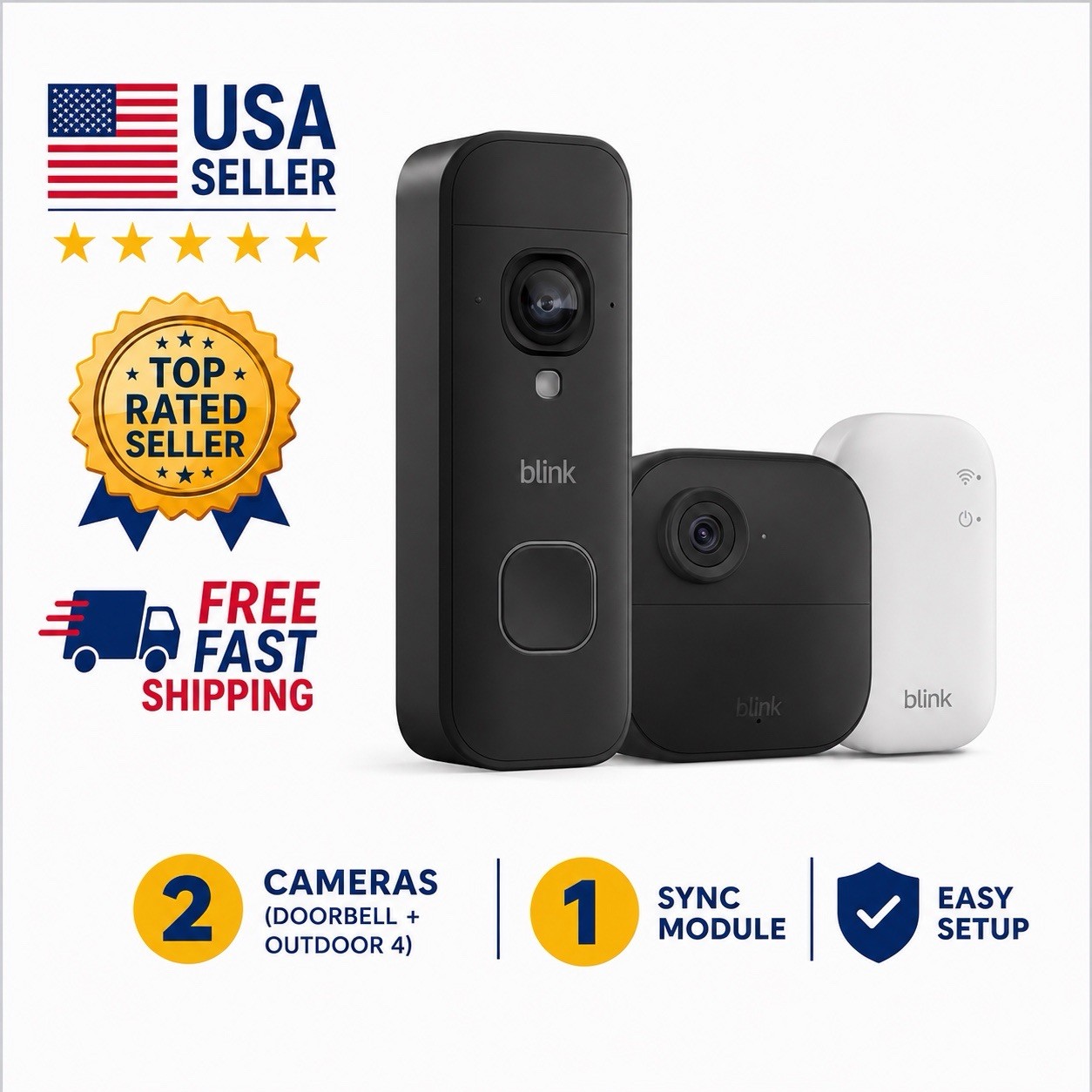 All-new Blink Video Doorbell Plus Outdoor 4 Wireless Camera & Sync Module Core