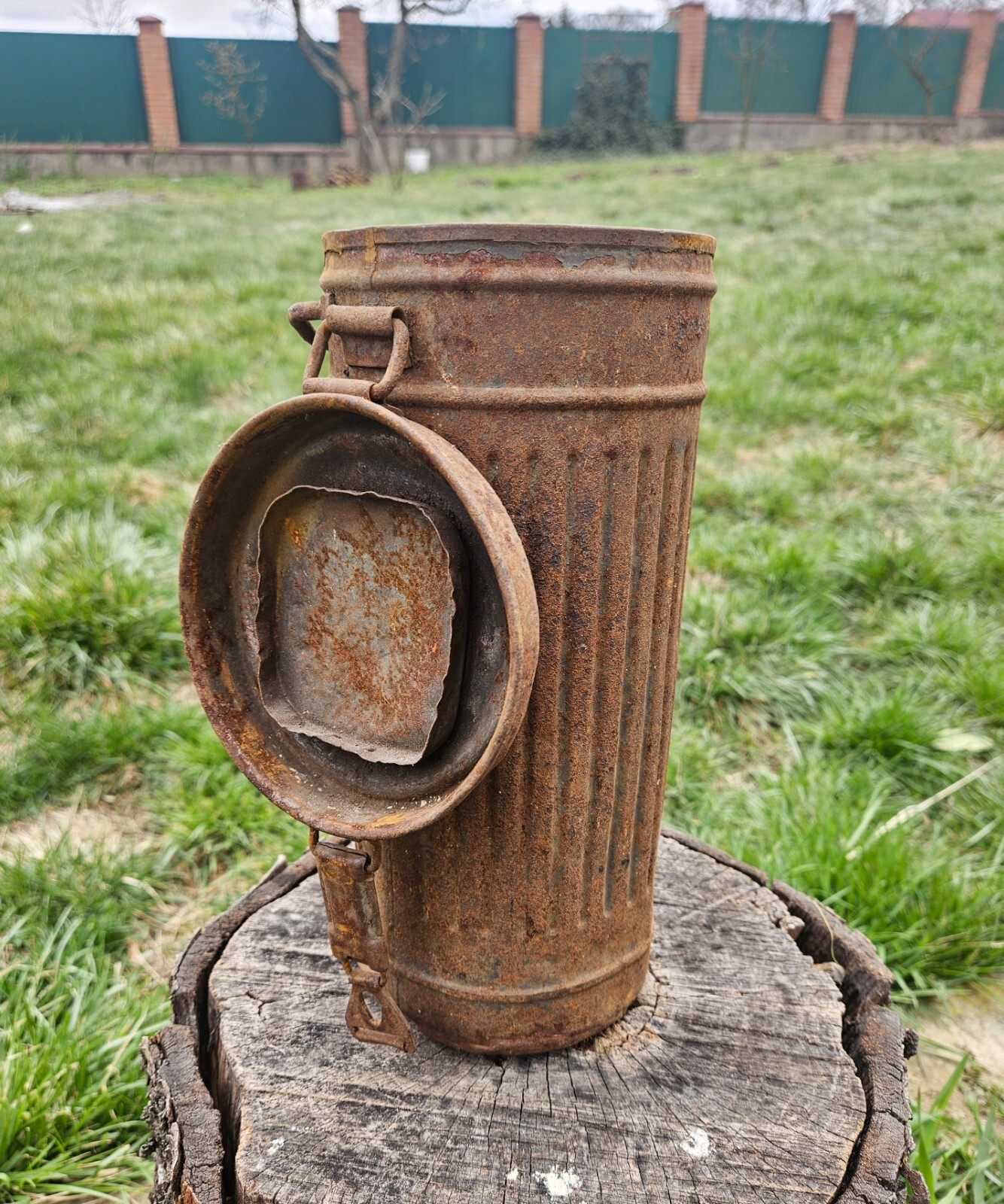 Original German Wehrmacht Uniform Gas Mask Canister Relic of Battlefield WW2