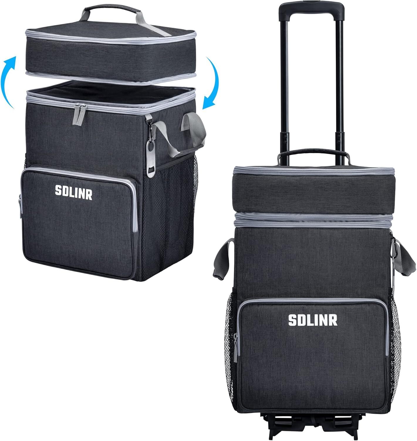 cans large rolling cooler, leak-proof insulated soft cooler with wheels
