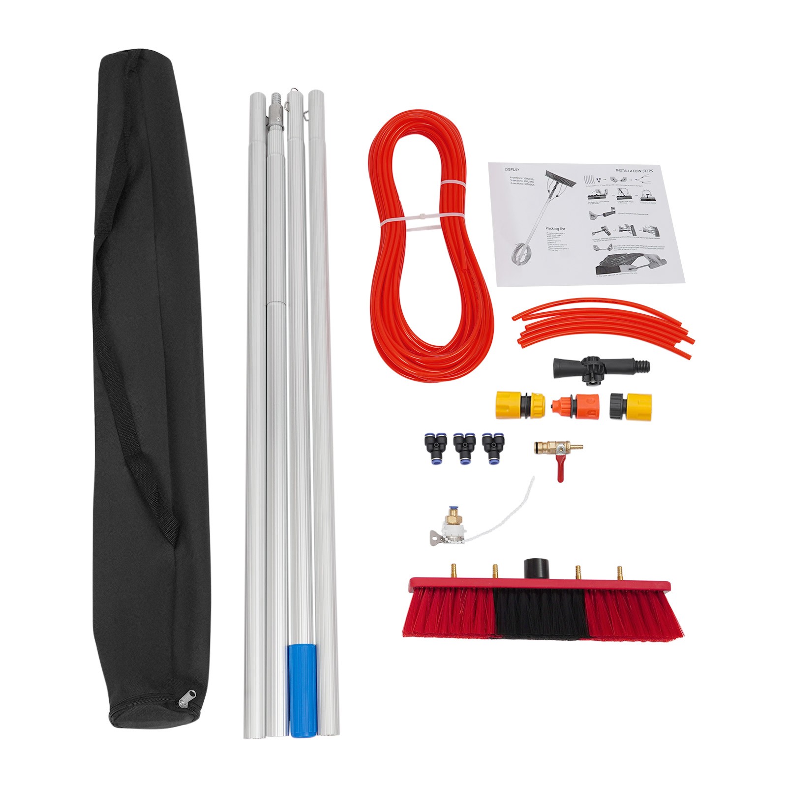 13.12ft Solar Panel Cleaning Brush Outdoor Window Adjustable Pole Cleaning Kit