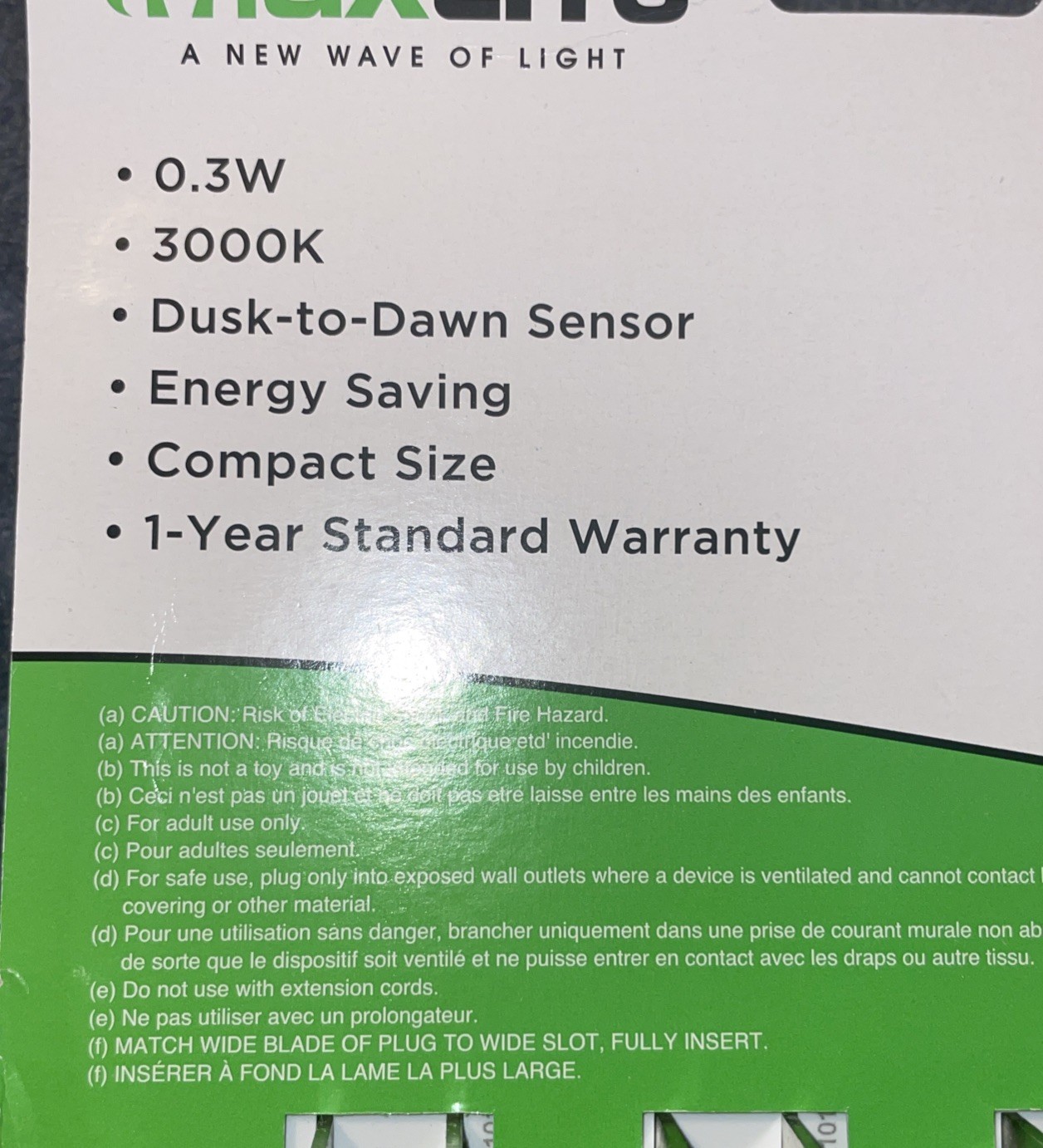 MaxLite Automatic LED Night Light 4 Pack Dusk Till Dawn Sensor New