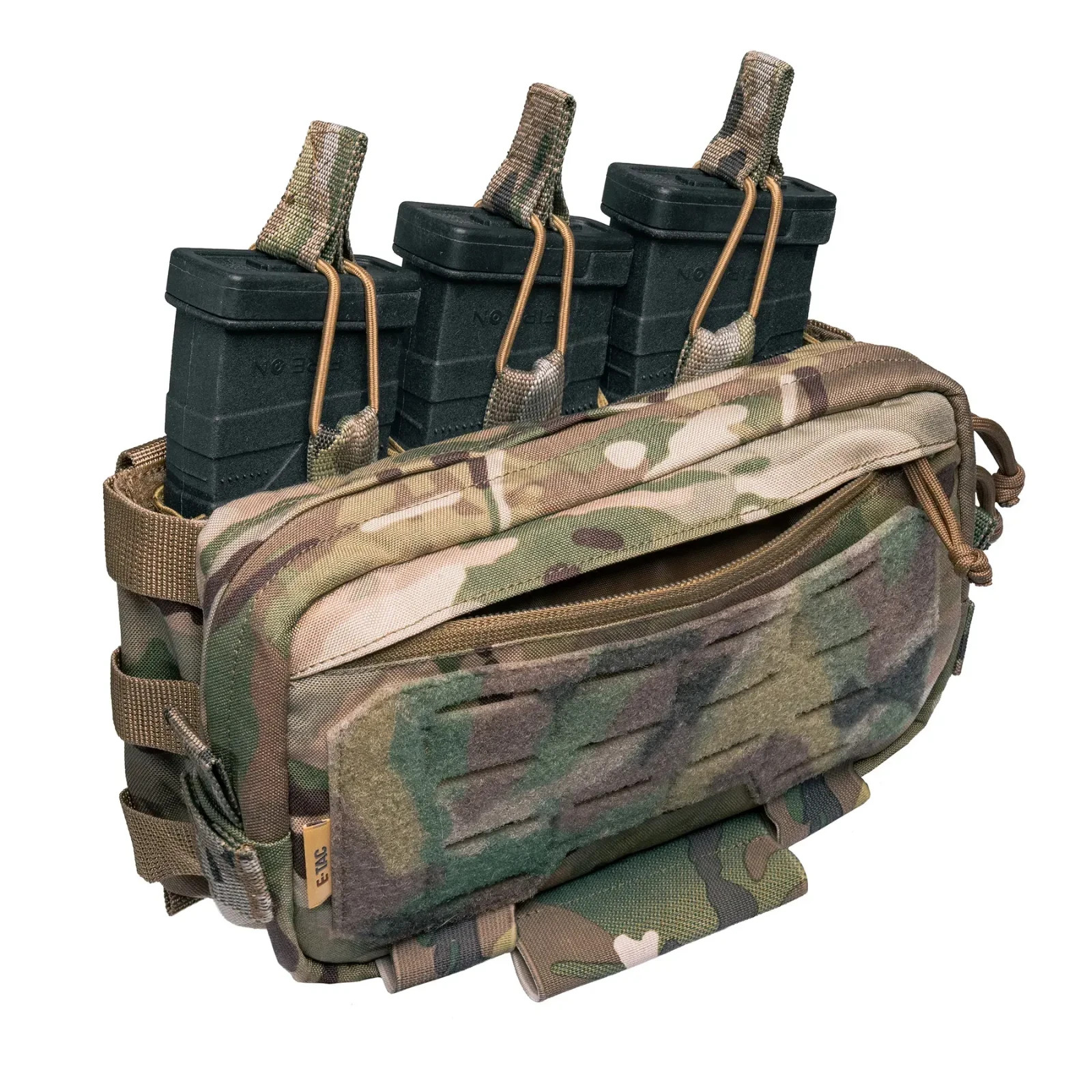 Tactical Admin Pouch for 3 AK/AR Magazines with Retention Clips Multicam