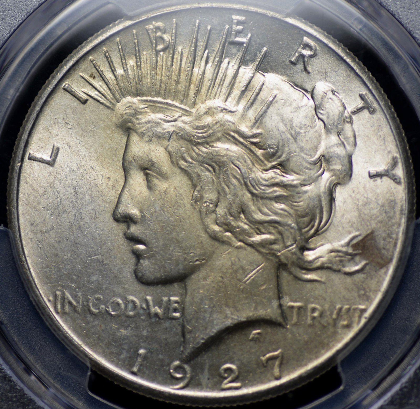 1927 PEACE DOLLAR PCGS MS 61 SMOOTH AND WELL STRUCK, GOOD LUSTER BENEATH A PALE