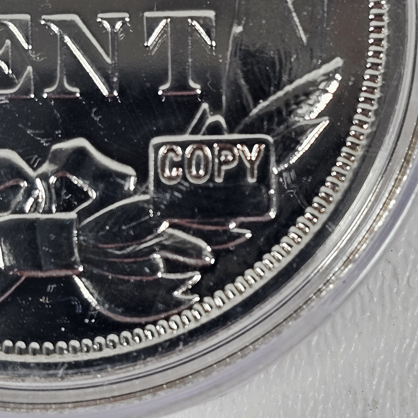 1856 Flying Eagle Penny Cent Silver Plated COA -COPY Large Free Shipping