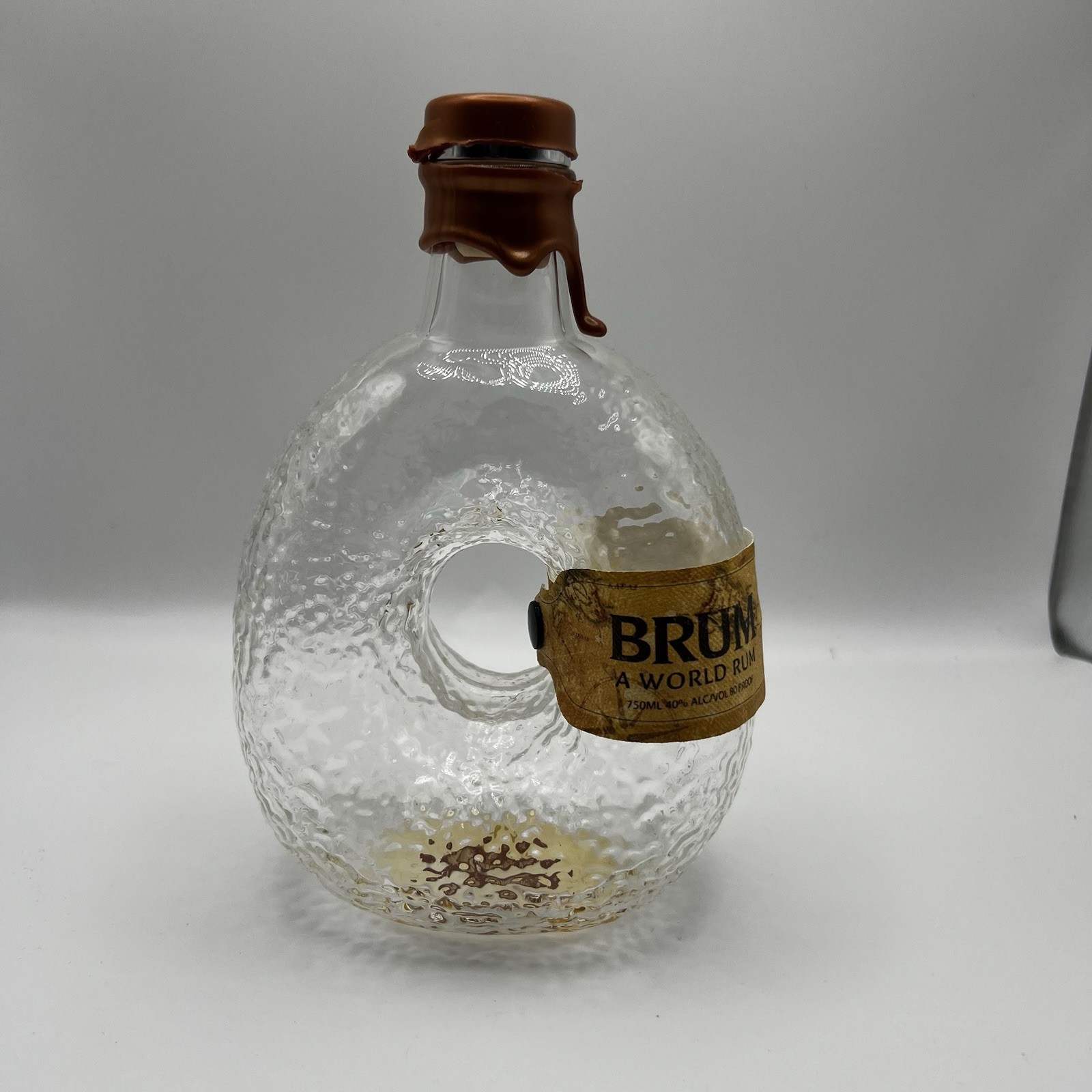 Empty Brum A World Rum 750ml Donut Bottle Hawaii Sea Spirits w/ Original Cap