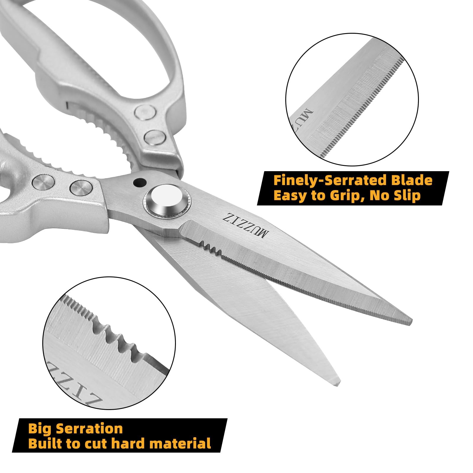 Heavy Duty Multipurpose Scissors - Cut Cardboard, Fabric, Leather, Carpet