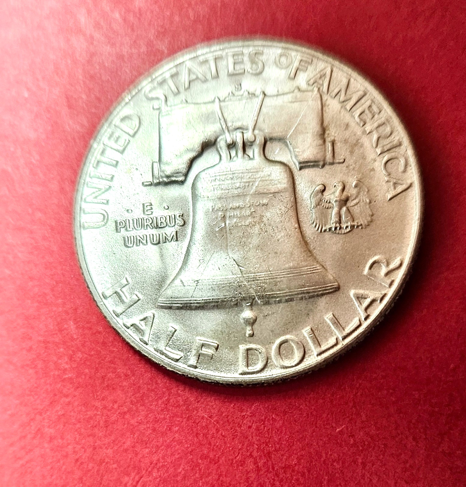 1952 S Franklin Silver Half Dollar. AU. Possible Re-Punched MM.