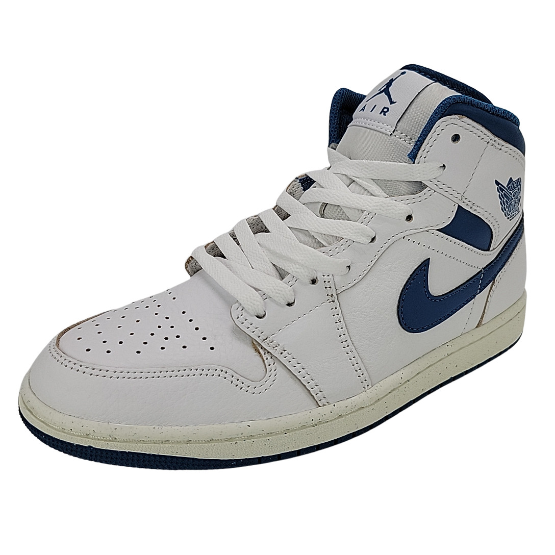 Nike Air Jordan 1 Mid Men's Shoes Sneaker White/Blue Multi Size FN5215-141 NEW!