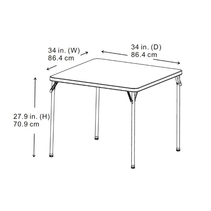 Mainstays 34" Fixed Table Top Folding Legs Card Table, White