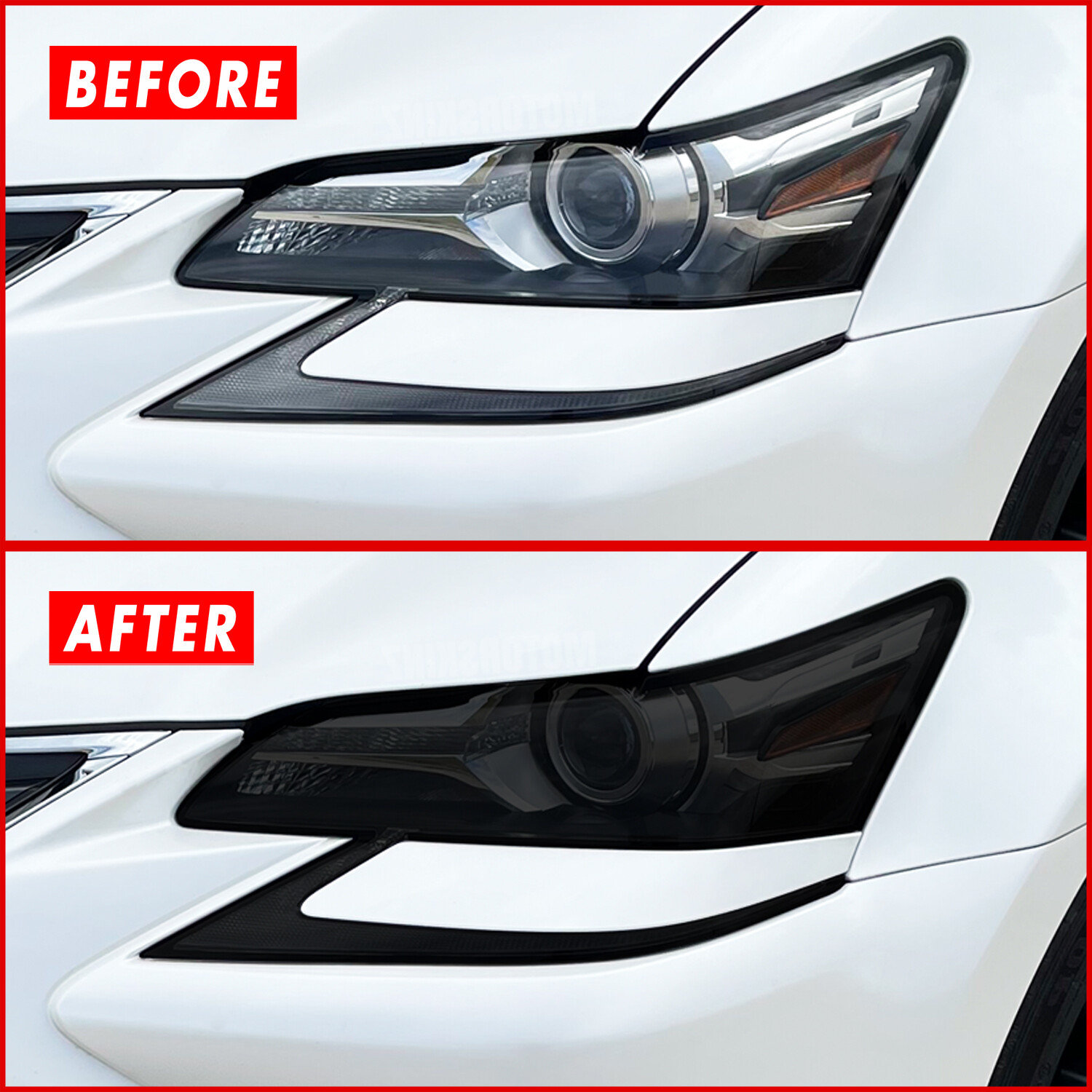FOR 16-20 Lexus GS Headlight & DRL SMOKE Precut Vinyl Tint Overlays