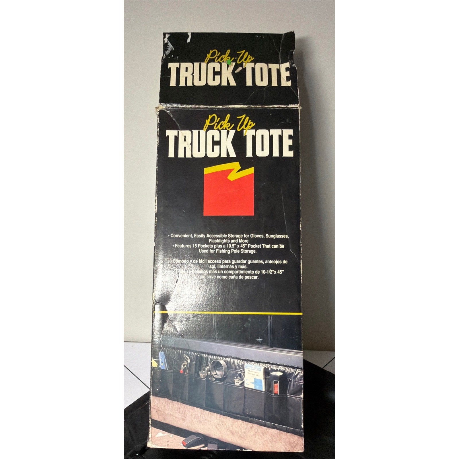 VTG Pick Up Truck Tote Organizer Unisex OS Black Vintage 15-Pocket Vinyl Storage