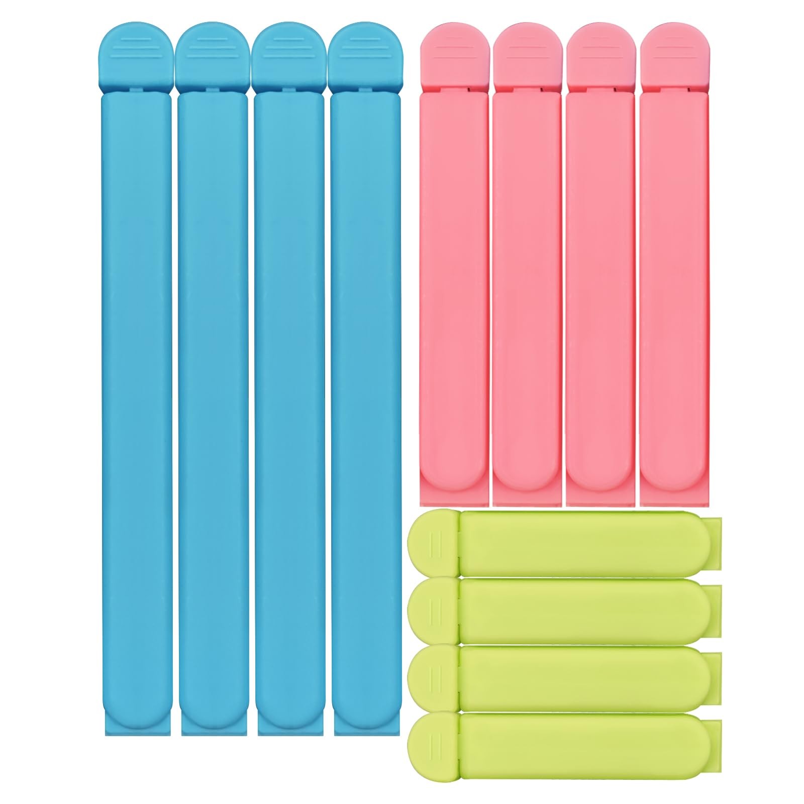 12 PCS Colored Bag Clips Closures Chip Piping Food Sealing Tool 3 Sizes
