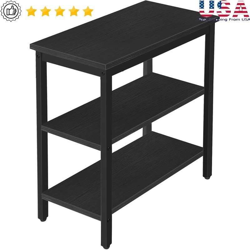 Rustic Wooden Storage Shelf Multi Functional End Table W/ 3 Layer Design New