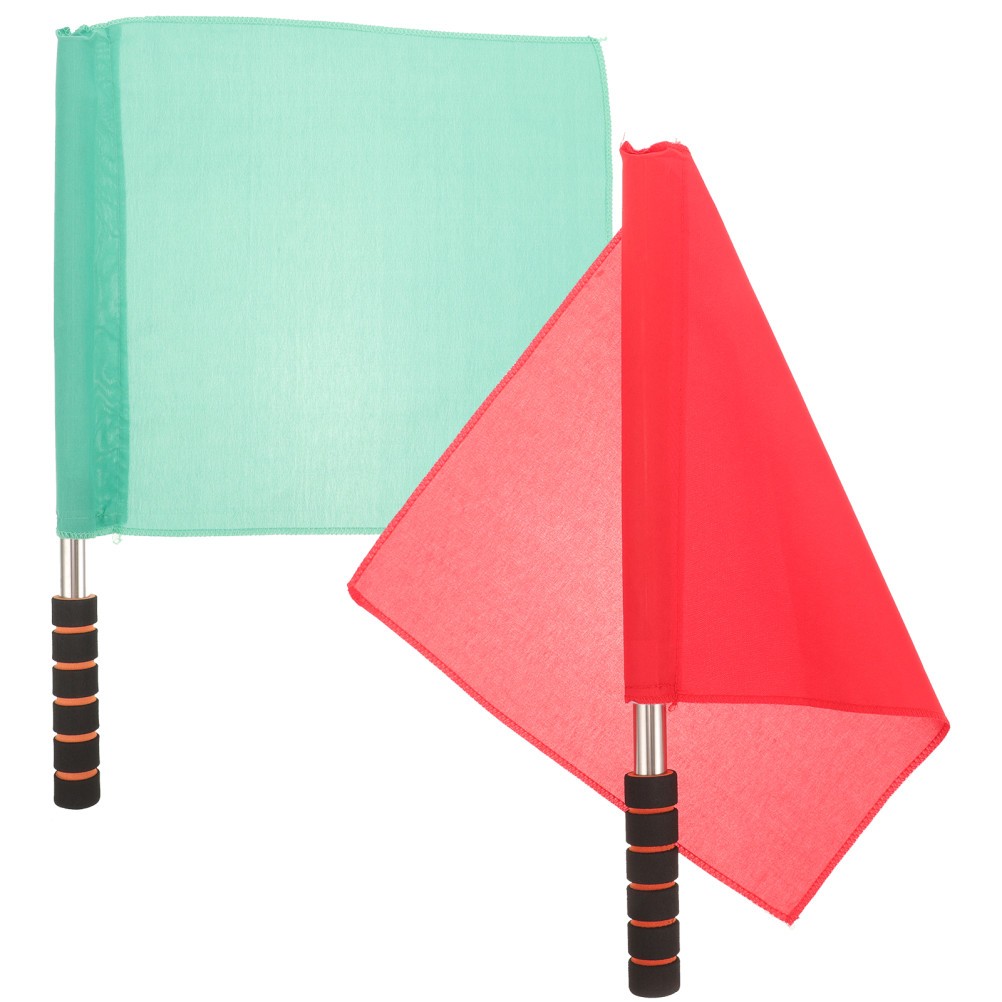 2Pcs Durable Soccer Referee Flags Lightweight Outdoor Polyester Hand Flags