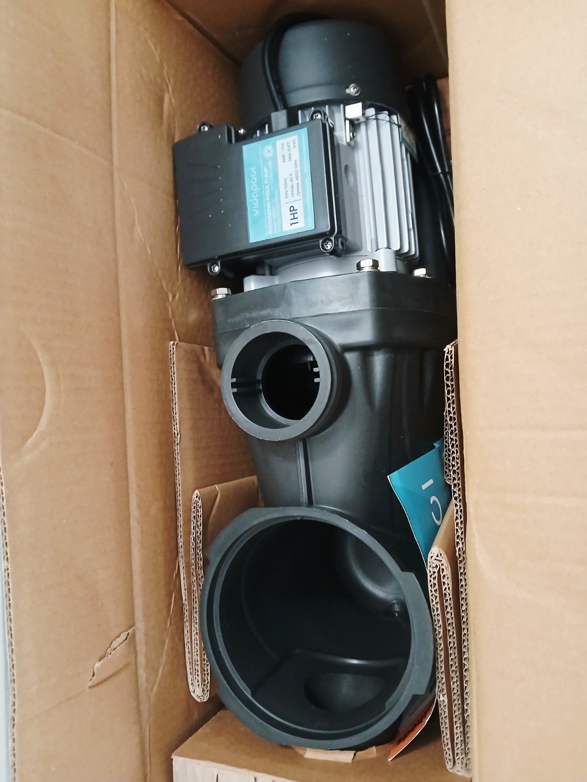 Vidapool In/Above Ground Pool Pump, Self Priming High Flow Single Speed, 1HP-OB