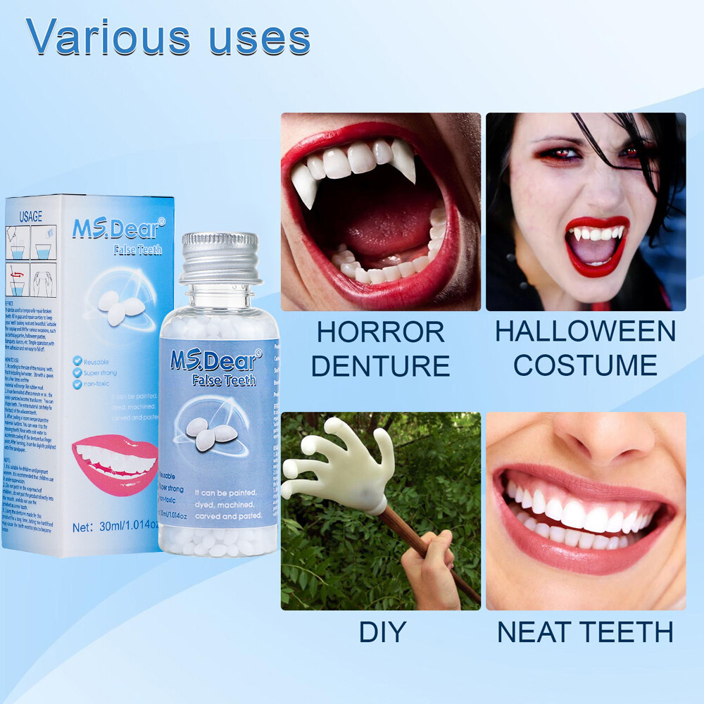 False Teeth Solid Glue Temporary Tooth Repair Moldable Fix Broke Gap Teeth Beads