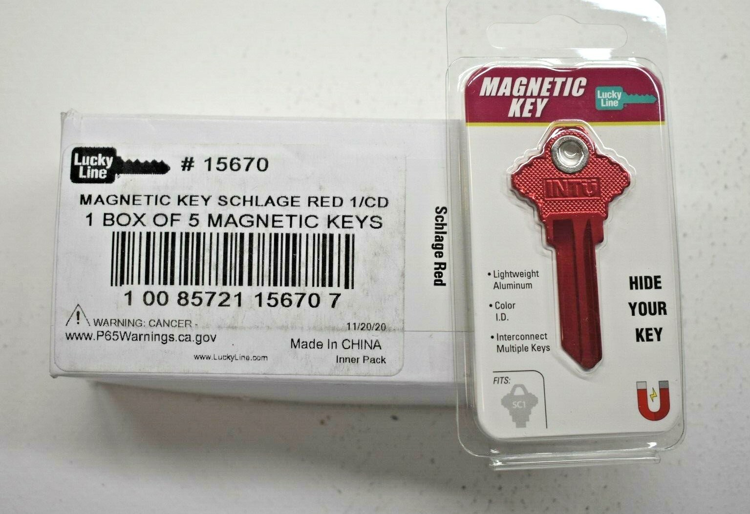 Lucky Line Magnetic Red Schlage Sc1 Lightweight Aluminium Multiple Key 15670