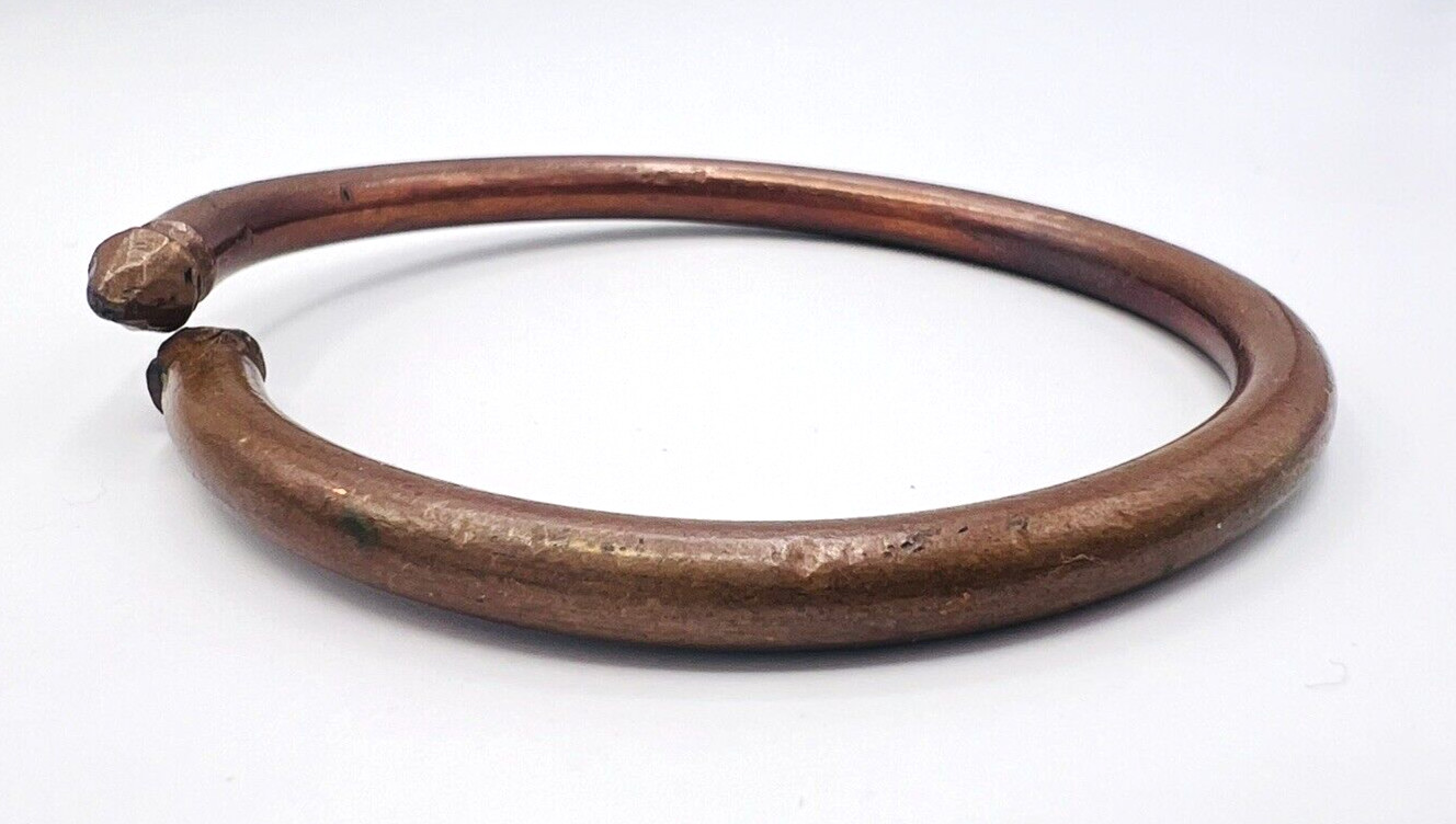 Handcrafted Brutalist Shabby Chic Copper Bangle Bracelet