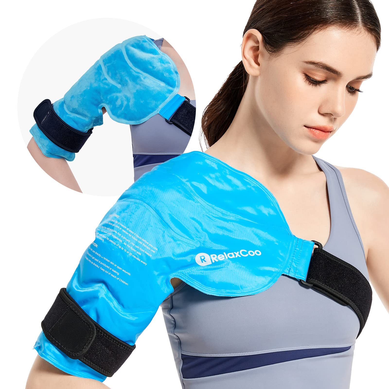 RelaxCoo Shoulder Ice Pack Rotator Cuff Cold Therapy, Reusable Standard, Blue