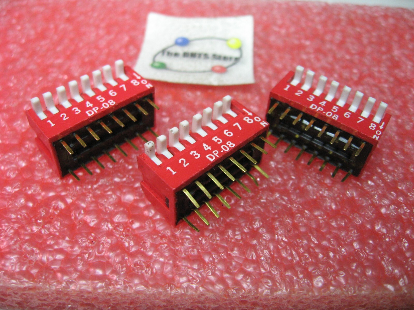 DIP Switch DP-08 8 Position SPST Through Hole PCB - NOS Qty 3