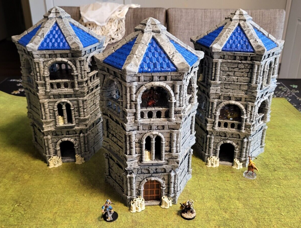 (1) D&D Tower FULLY PAINTED Dungeons & Dragons/Pathfinder Scenery (28mm)