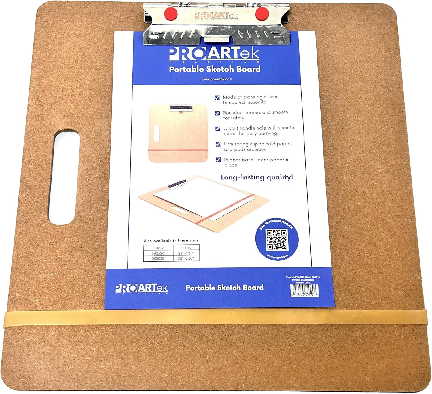 Drafting PK00026 Model SB1516 SB Series 15" X 16" Artist Sketch Board, Brown; 4M