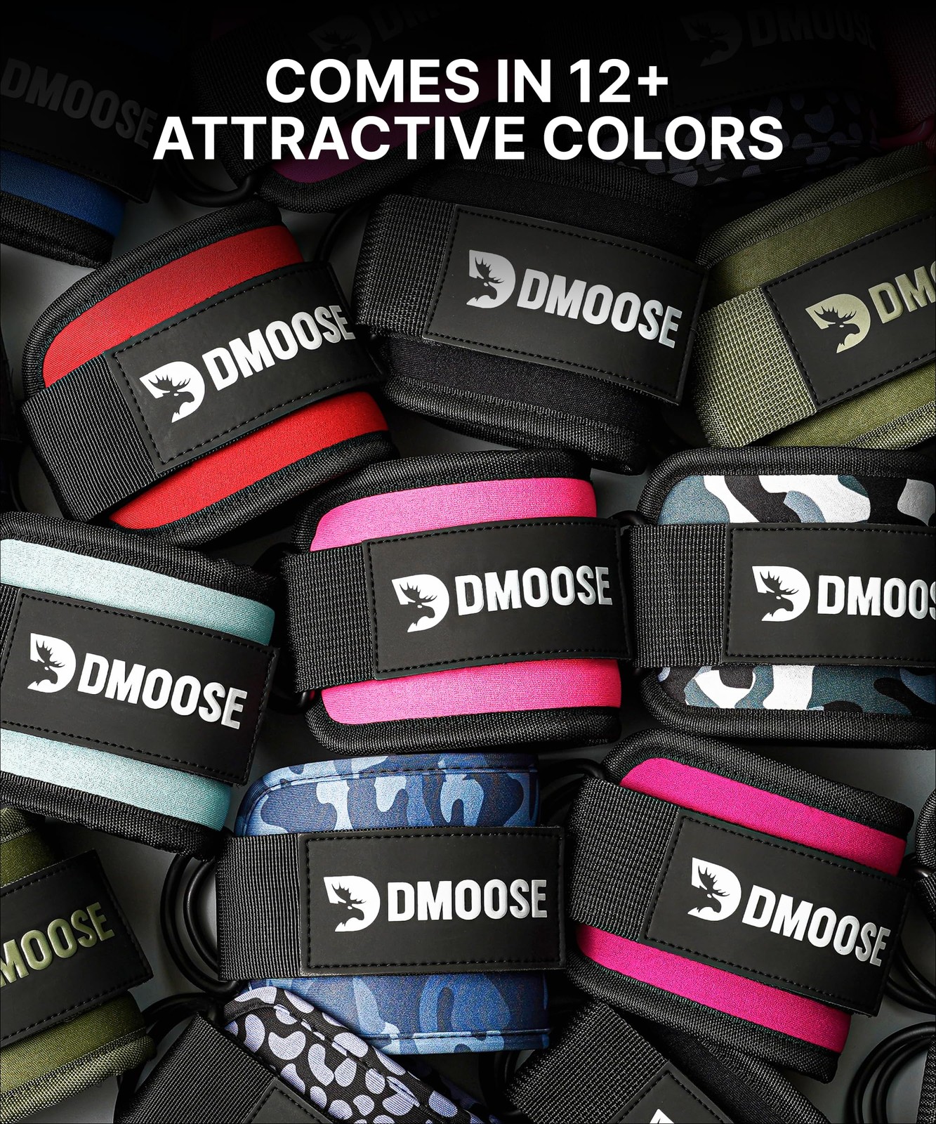 DMoose Ankle Strap for Cable Machine Attachments - Gym Ankle Cuff for Kickbac...