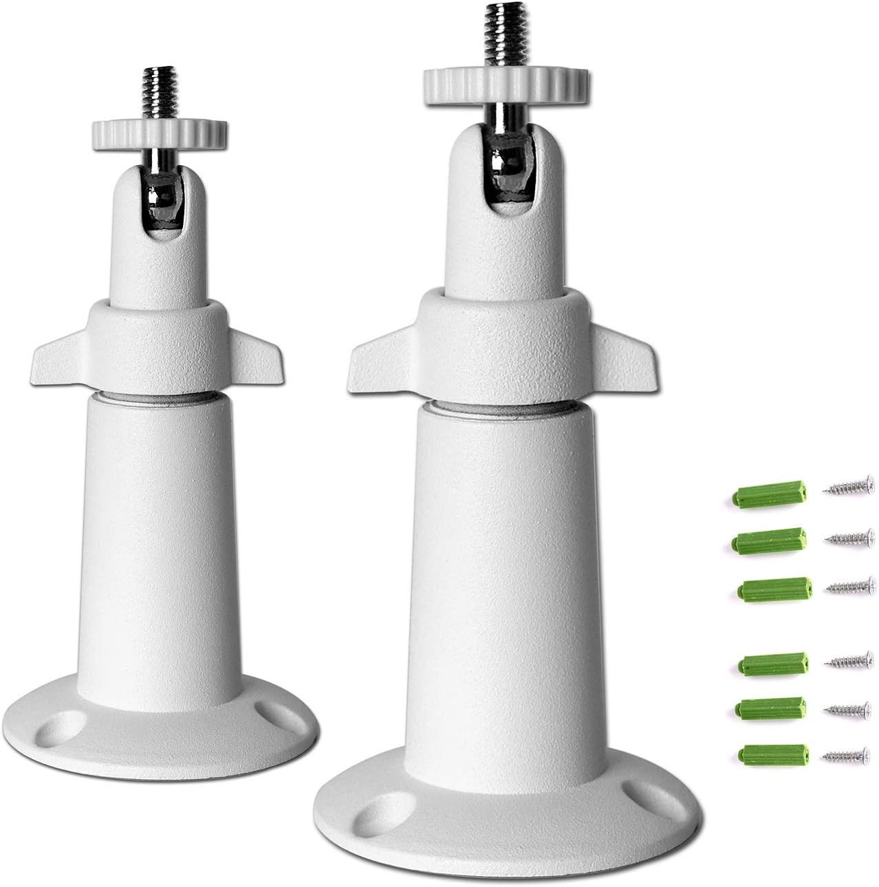 2 Pack Security Camera Wall Mount Bracket 1/4 Inch Adjustable White Mount
