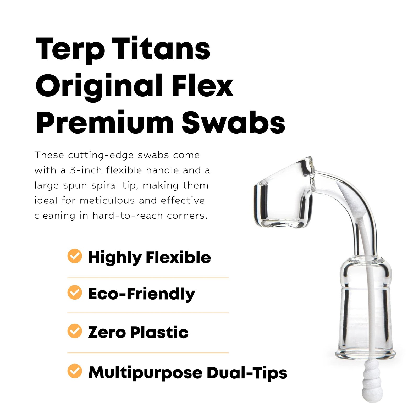 TerpTitans Original Flex – Flexible Cotton Swabs, 400 Count — Spiral