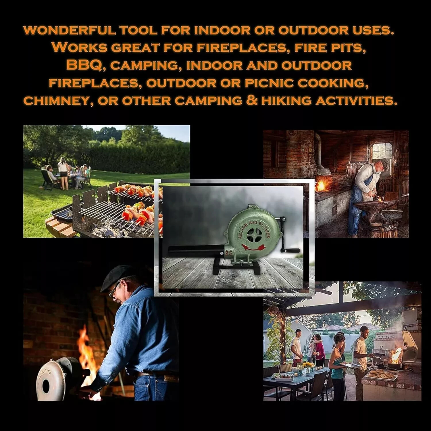 Hand Crank Blacksmith Forge Blower Manual Fan
