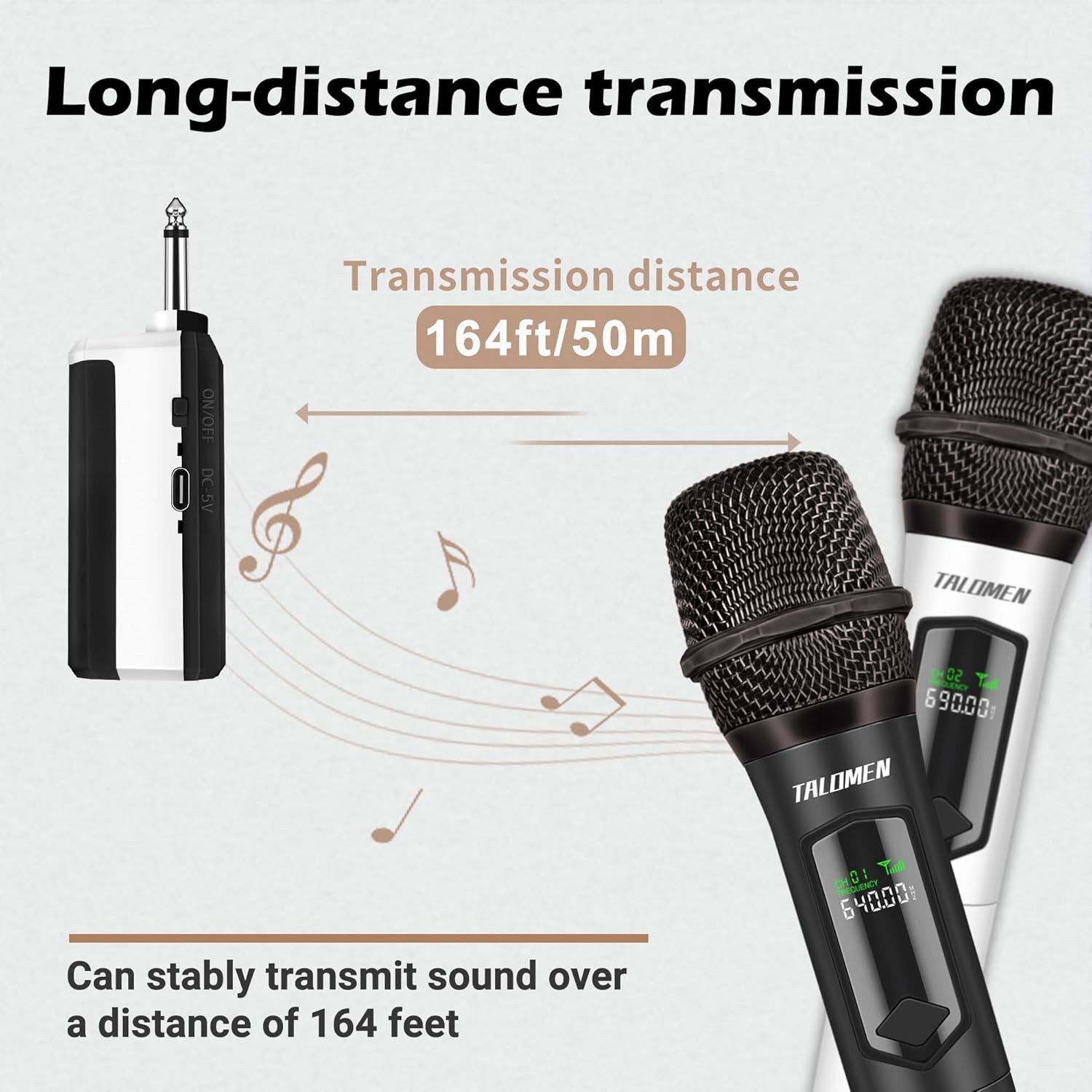 Dynamic Handheld Wireless Microphone System - Noise Reduction for Clear Sound