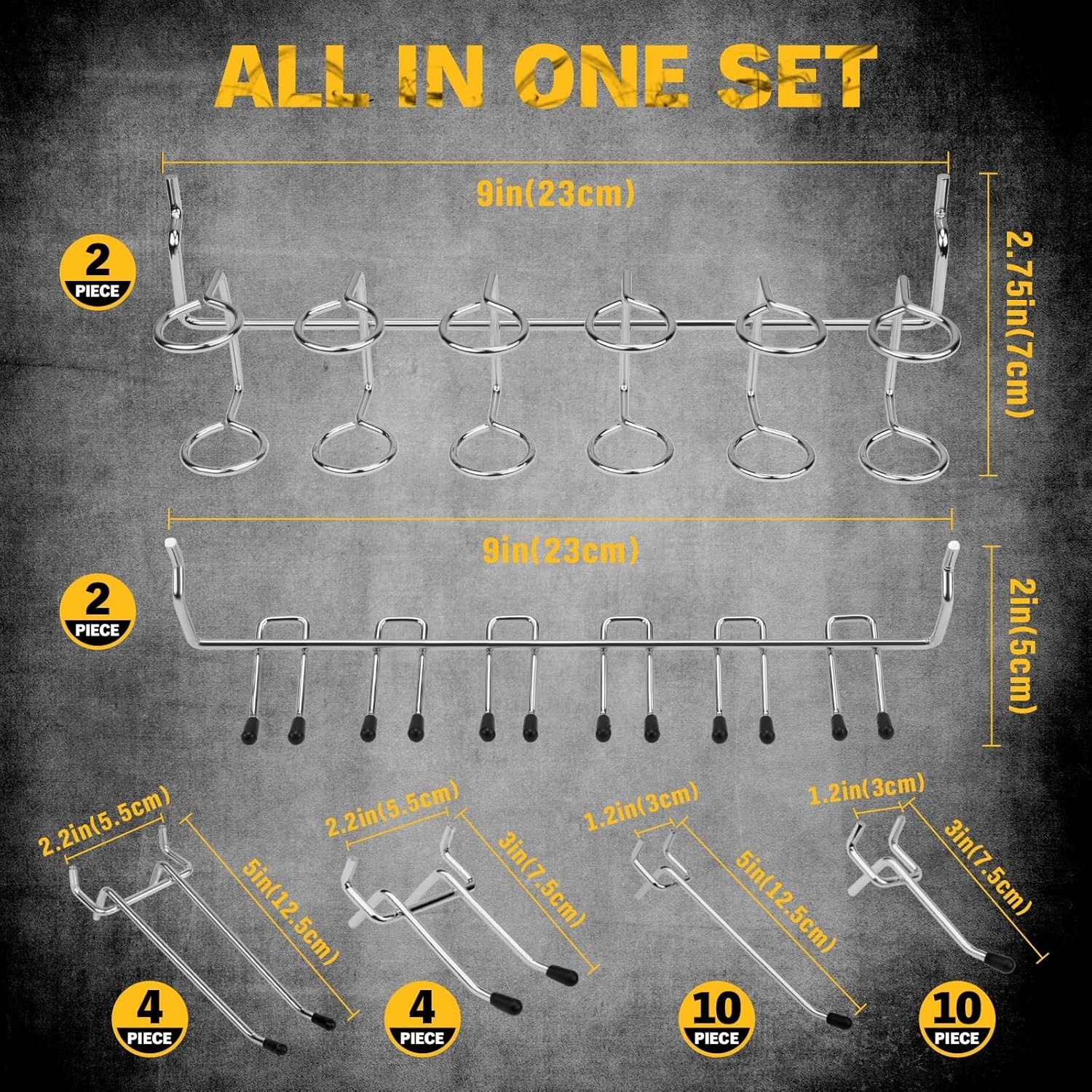297 Piece Pegboard Hooks Kit, Peg Board Organizer Accessories with Bins for Orga