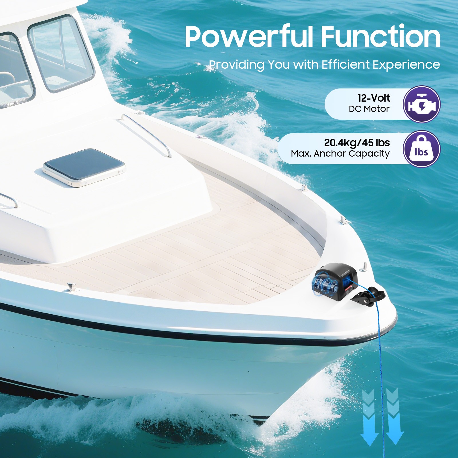 Electric Anchor Winch W/ Remote Control Kit Boat Marine Winch 45LBS