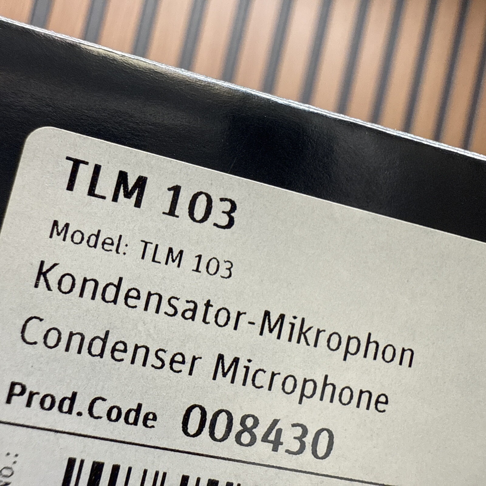 TLM103 Black Neumann Wired Condenser Microphone Matte New