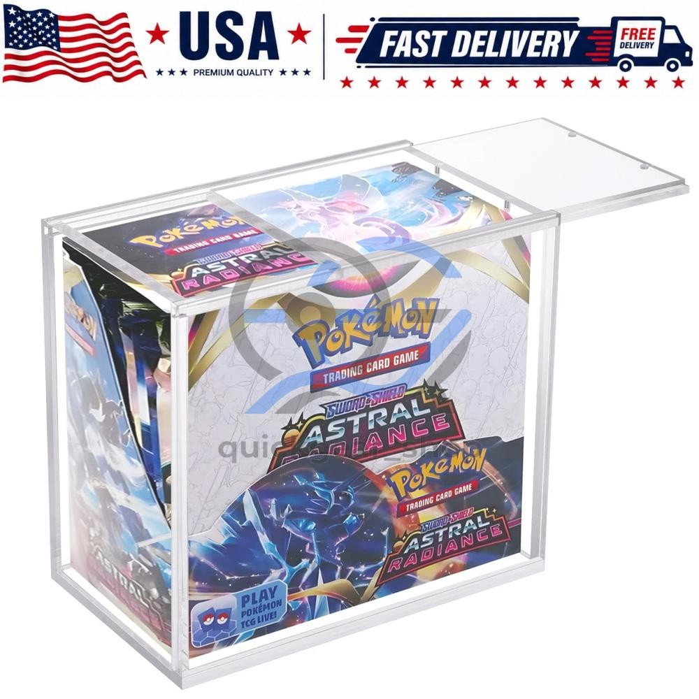 Pokemon TCG Booster Box Acrylic Case Magnetic Protective Display Case Stackable