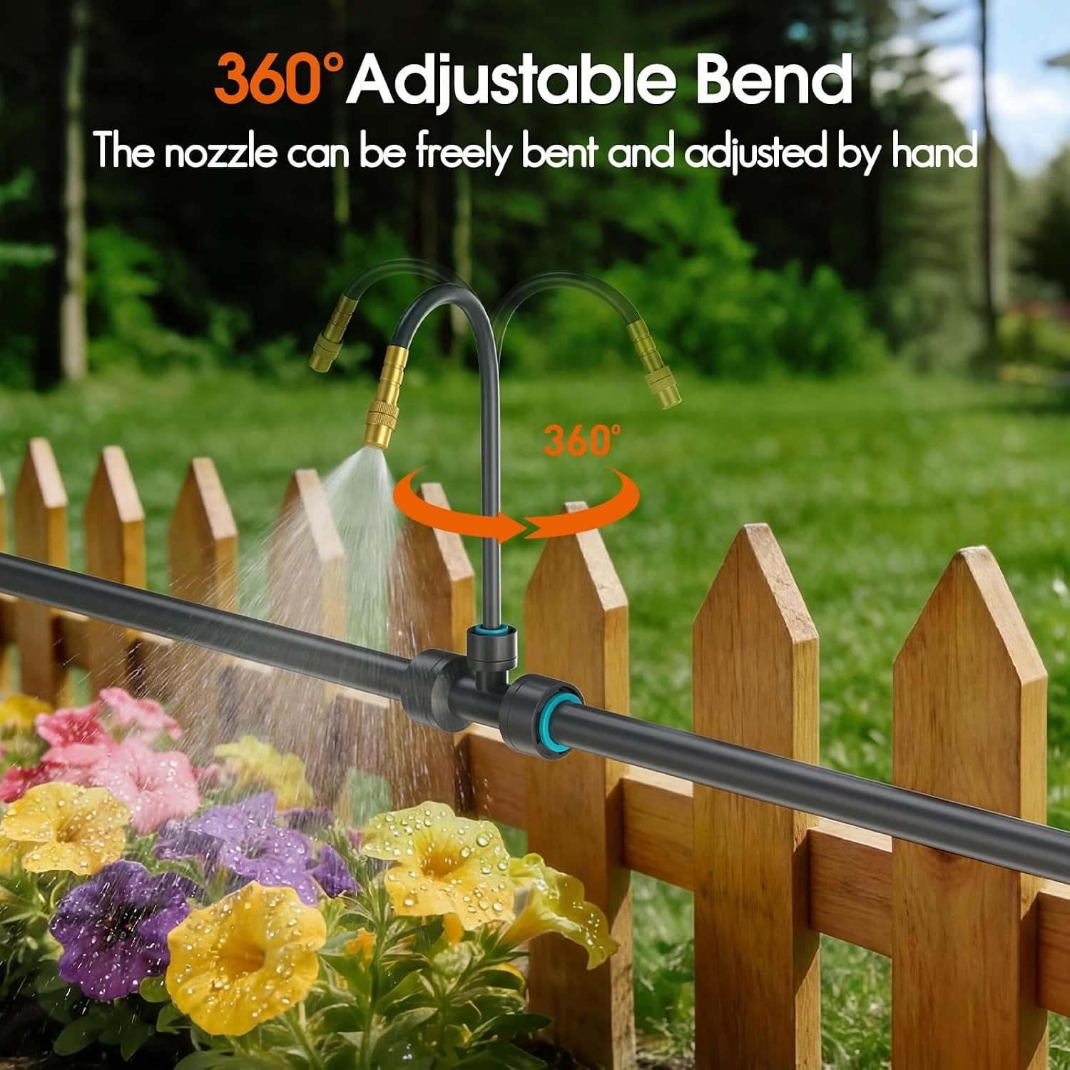 Automatic 98FT Drip Irrigation System with Copper Nozzles & Timer for Gardens