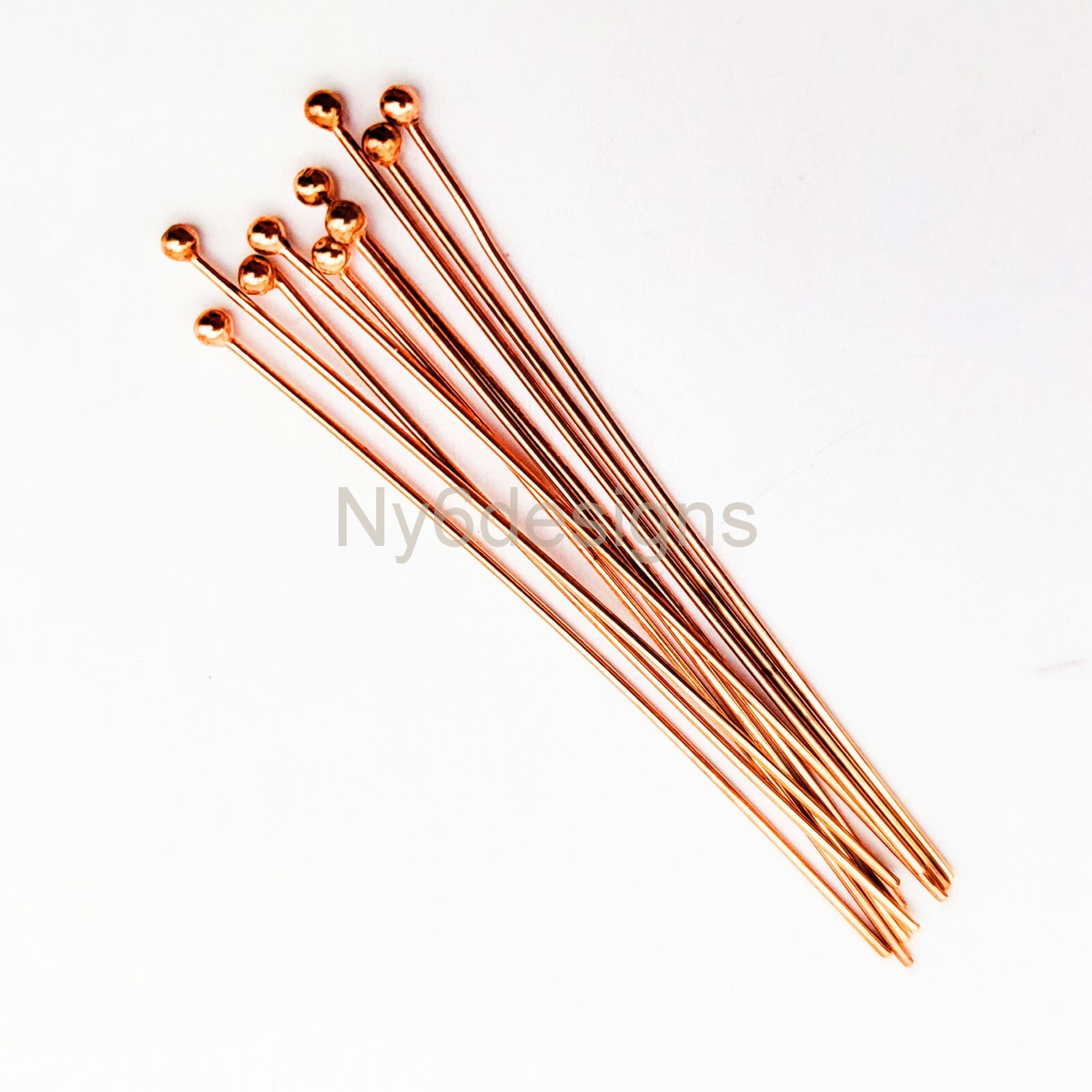 1.5"  REAL 14K Rose Gold Filled Ball pin 10pcs 24 gauge Rose Gold  Jewelry Find