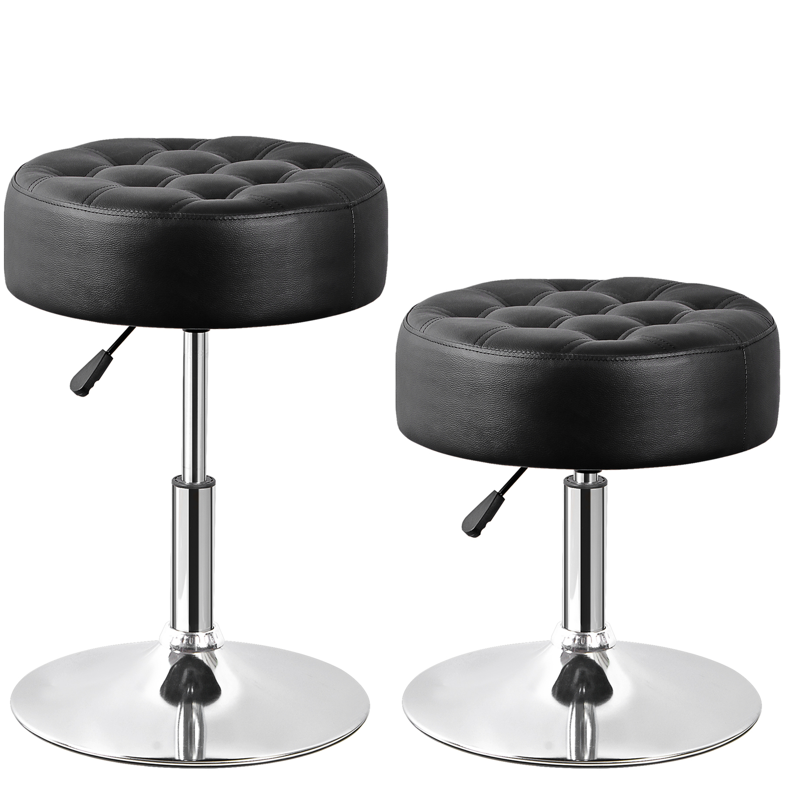 2PCS 360° Swivel Vanity Bar Stool Makeup Stool Adjustable Height Bar Stool Black