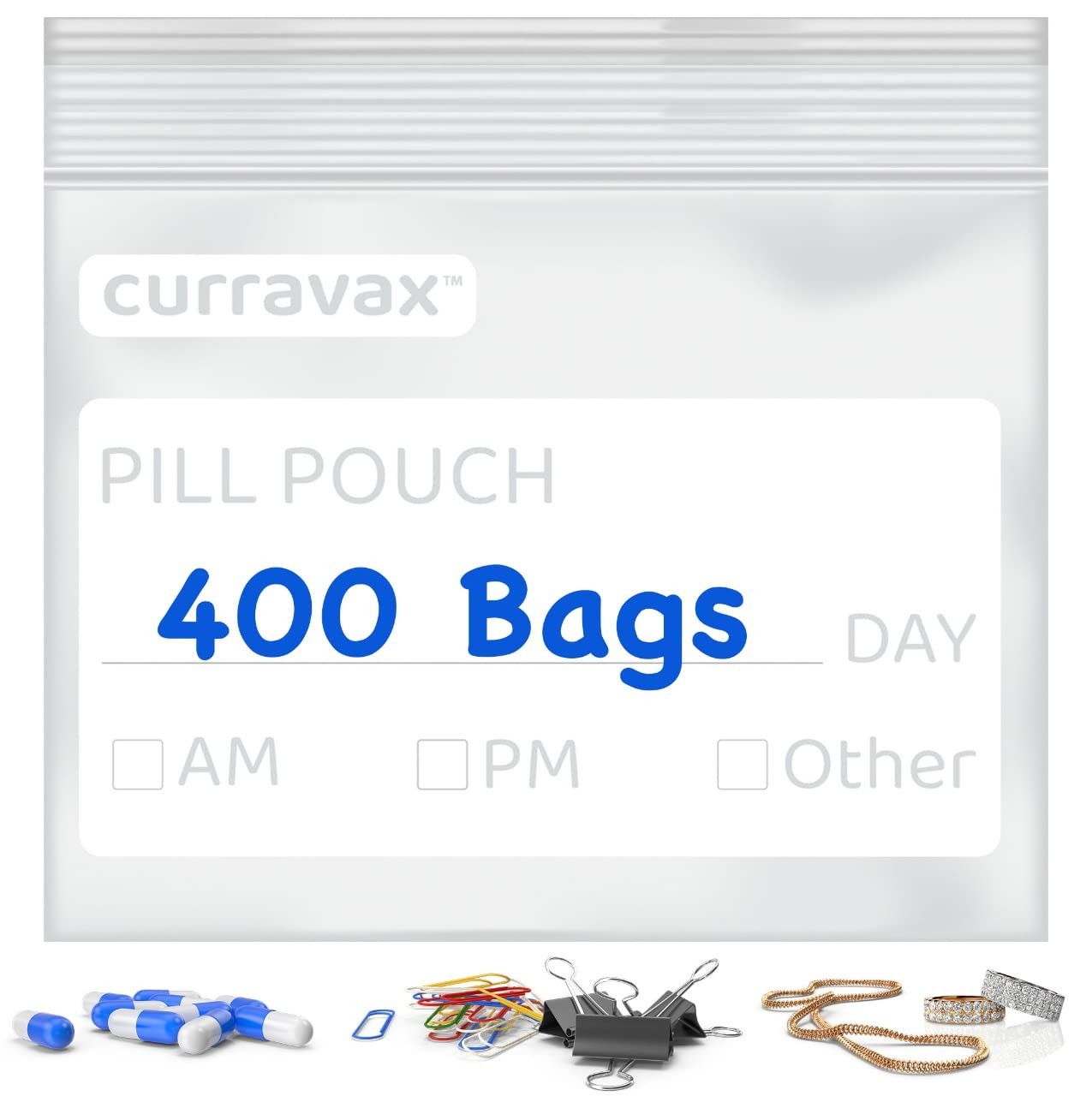Pill Pouch Bags for Travel Pack of 400 - BPA Free 3 x 2.75 inch Pill Pouch - ...