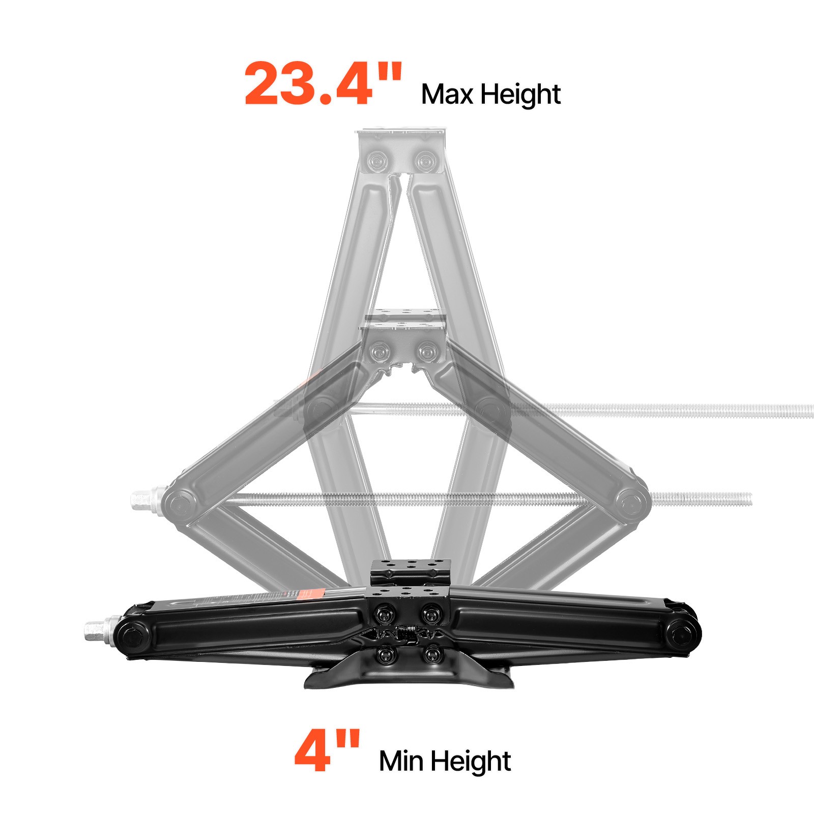 Set 4 9000lb RV Stabilizer Leveling Scissor Jacks w/Socket & Install Kit 23.4"