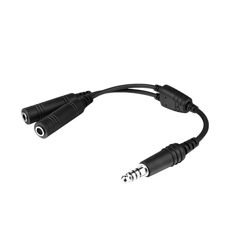 Bose A20 Aviation Headset Dual GA Twin Plug to U174 Helicopter Adapter Cable