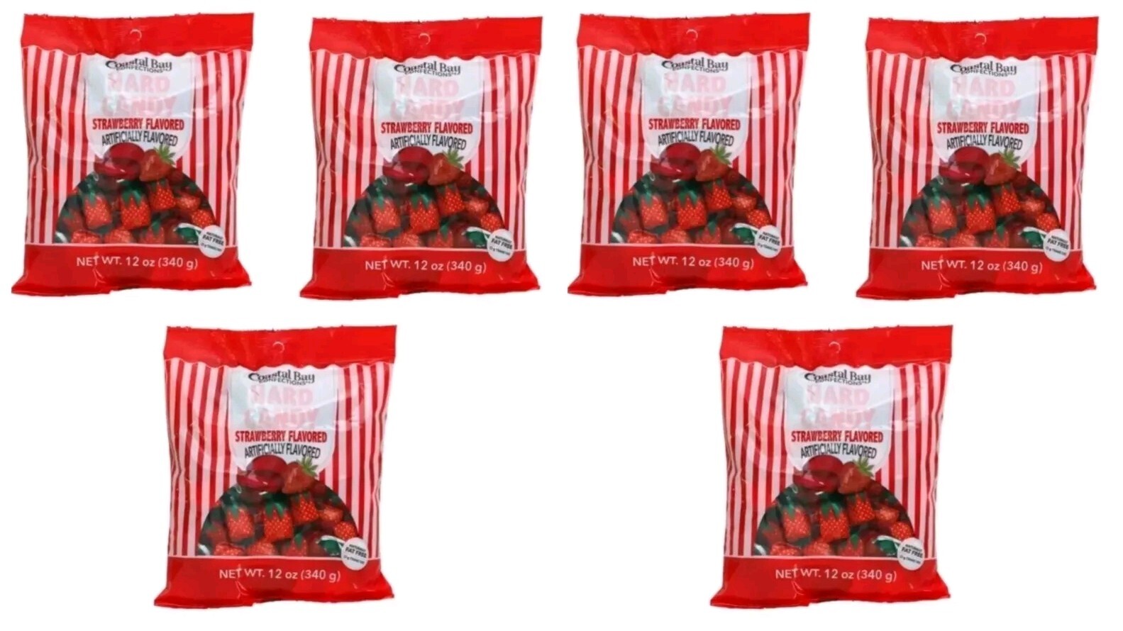 4 PACKS Of Coastal Bay Confections Strawberry Filled Candy, 12 oz.