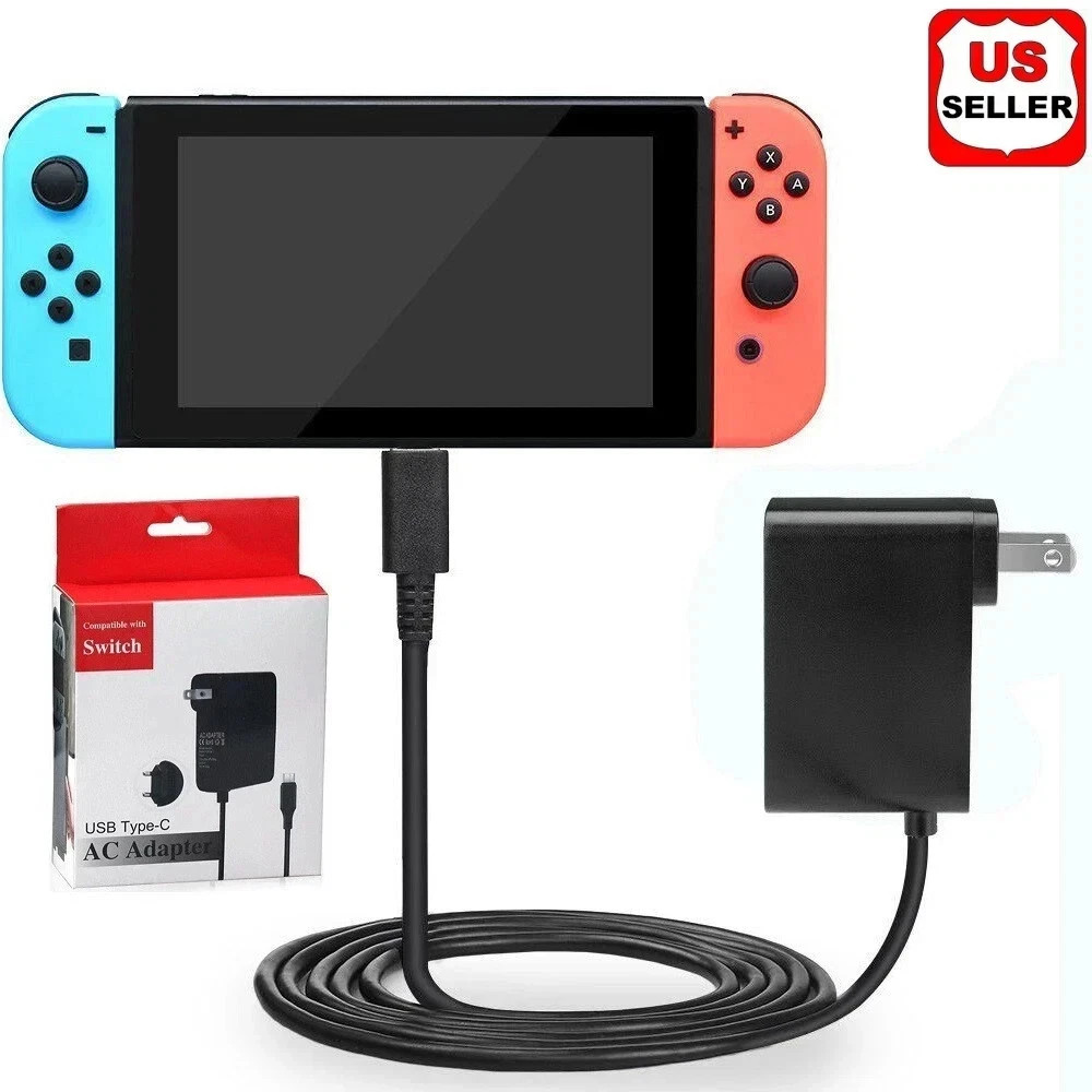 For Nintendo Switch Wall & Travel Charger Plug Cord AC Adapter Power Supply