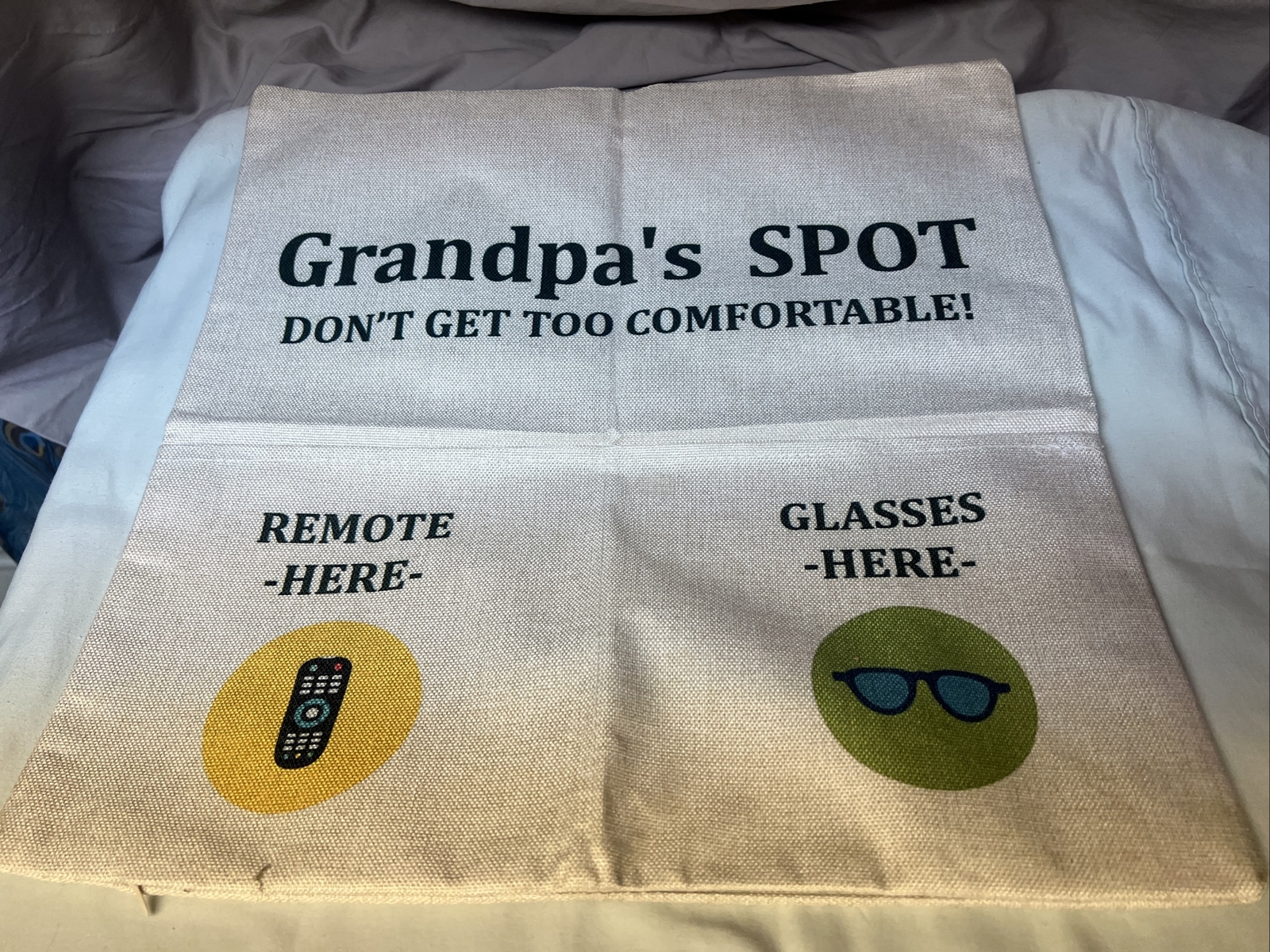 Grandpa Spot Pillowcase with Two Pockets Granddaughter's Gift for Grandpa Dou...
